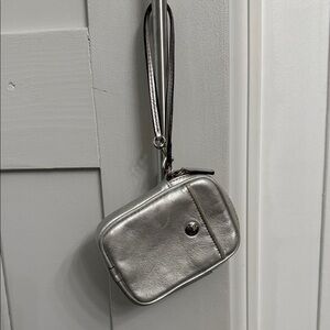 Coach Silver Wristlet Bag